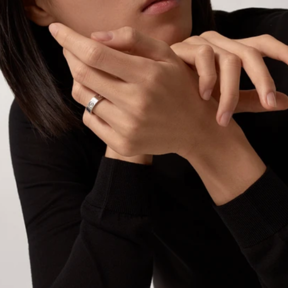 Ava Diamond-Stein Ring - Silver