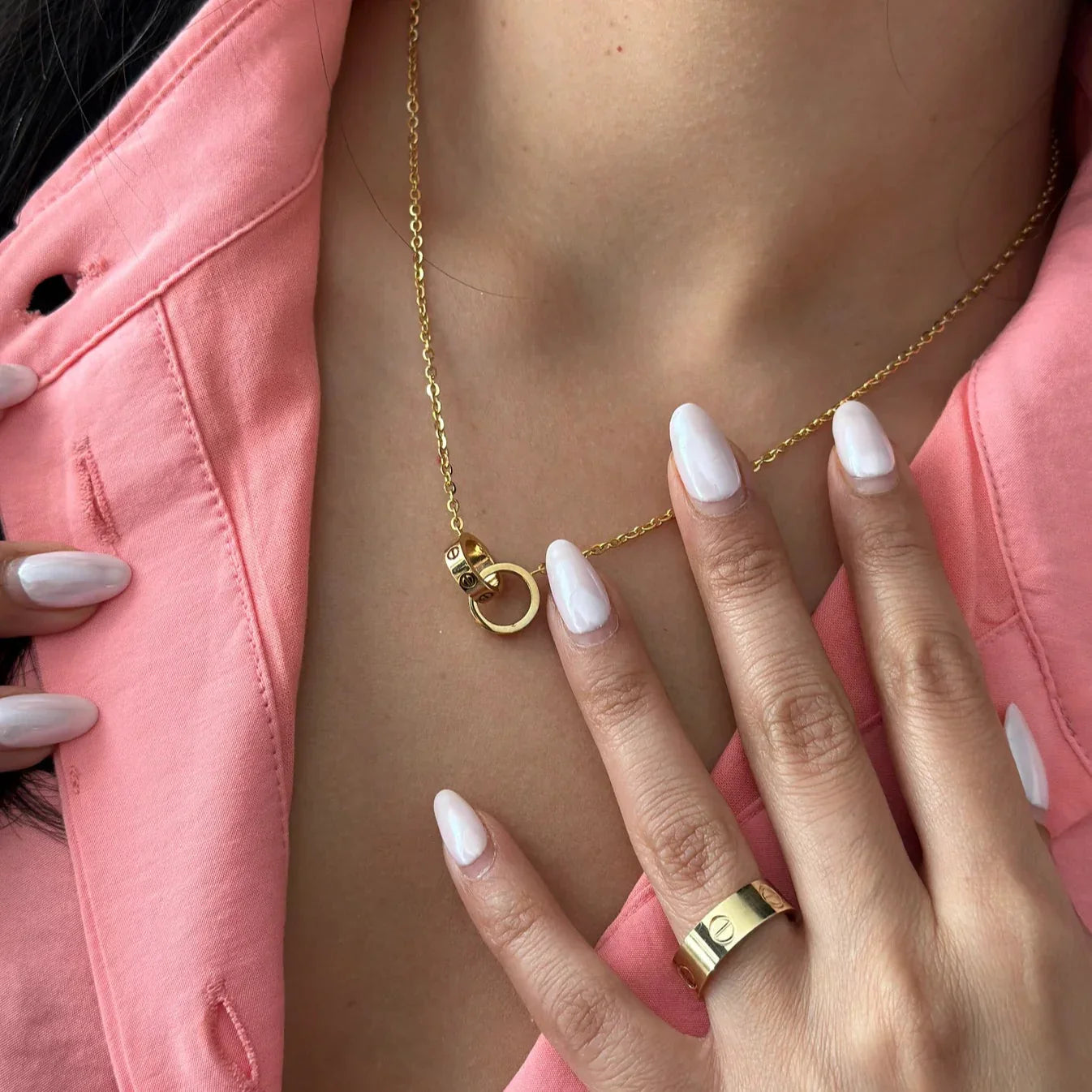 LOVE HANK DUAL RING | ROSE GOLD