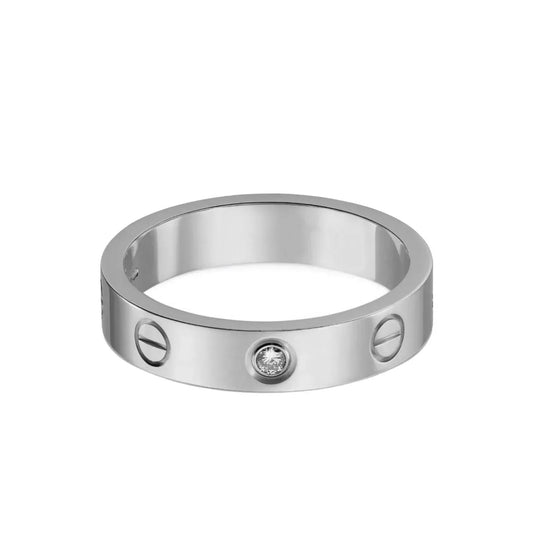 Ava Diamond-Stein Ring - Silver