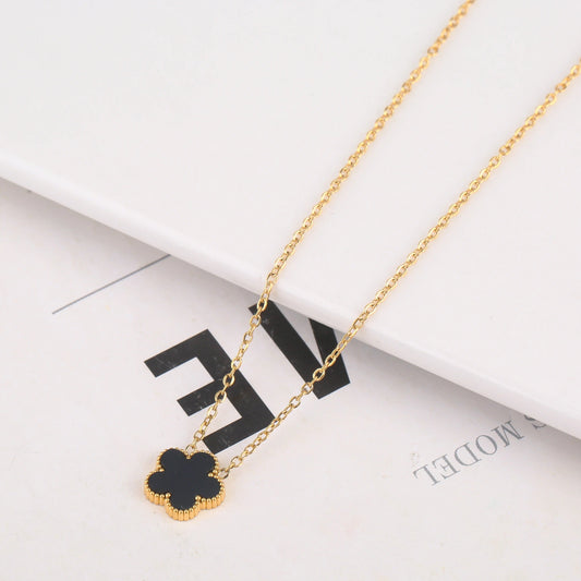 FOUR-LEAF | BLACK NECKLACE